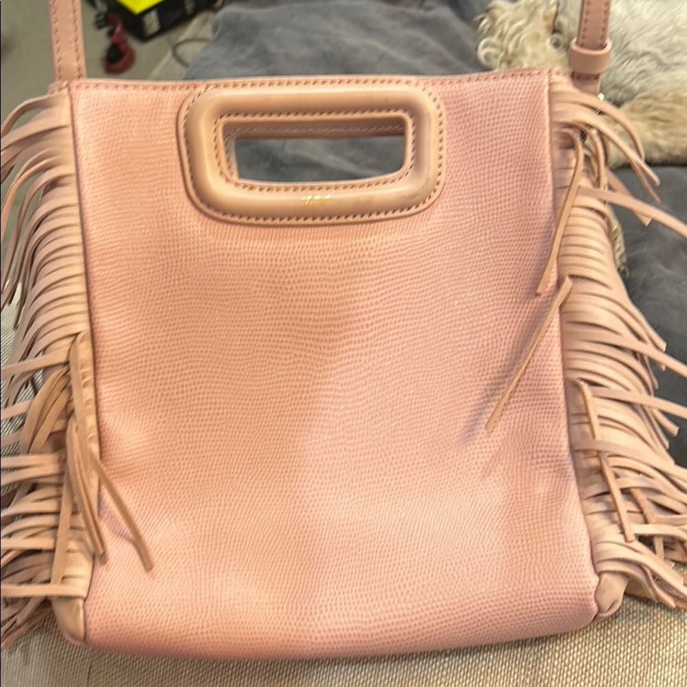 Maje Women's Mini M Fringe-Trimmed Leather Crossbody Bag
